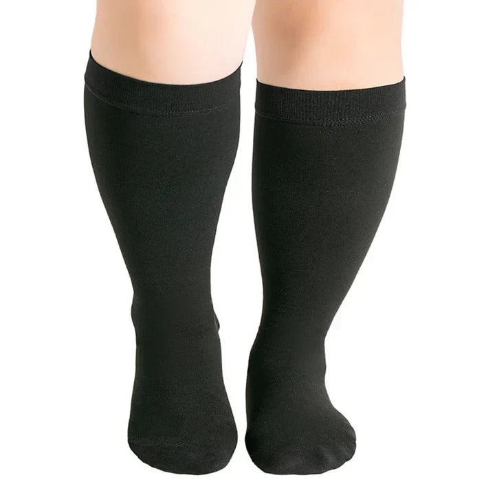 Graduated Compression Socks with Elastic Band for Swelling Relief & Circulation Support – Seamless Knee-High Design for Women & Men, Sizes