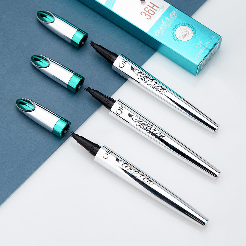 Four-Prong Precision Brow Defining Pencil with Long-Lasting 36-Hour Wear for Natural Hair-Like Strokes and Fuller Arches