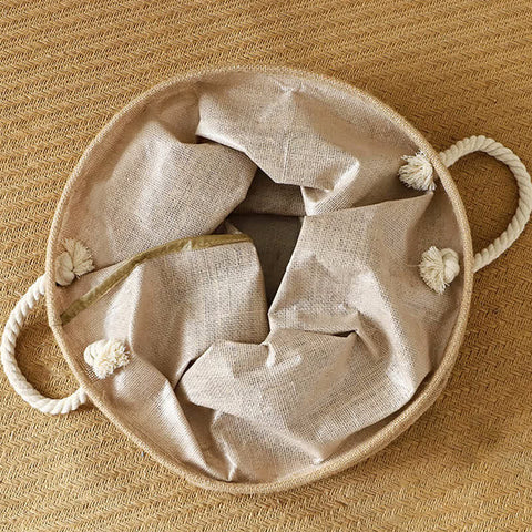 Cleo Laundry Hamper - Cotton-Linen, Waterproof Design