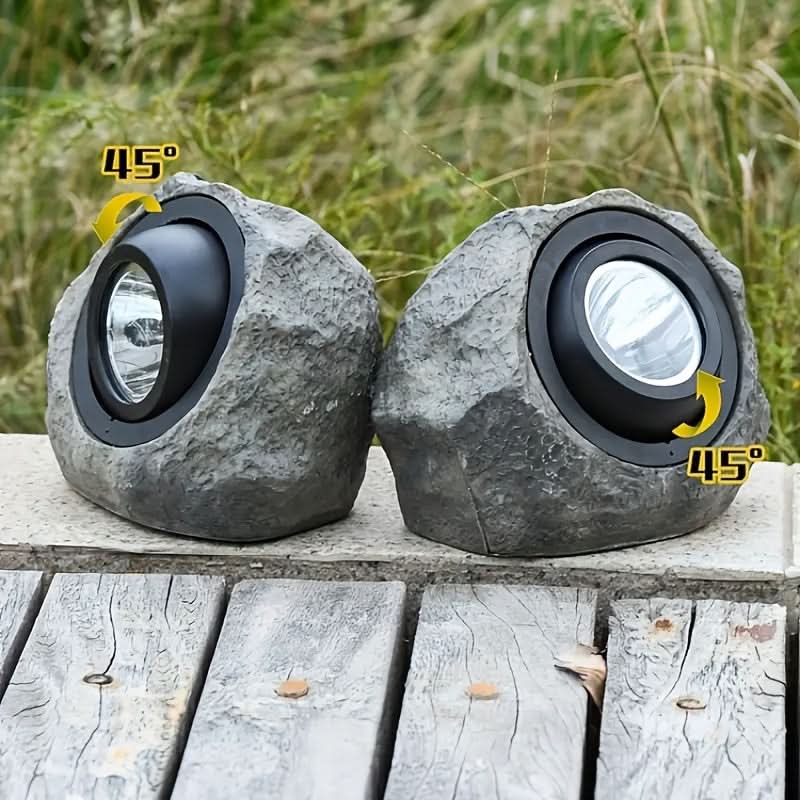 Stoneva - Lampe de jardin solaire imitation pierre