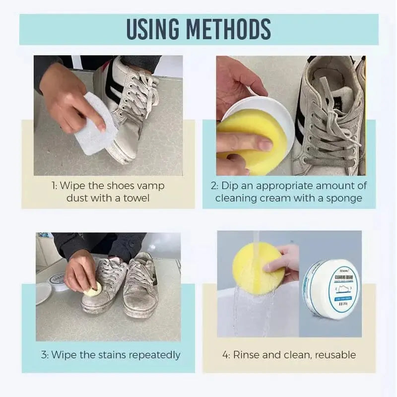 2-Pack Shoe Cleaning Cream – Gentle Stain Remover for Leather, Canvas & Sneakers