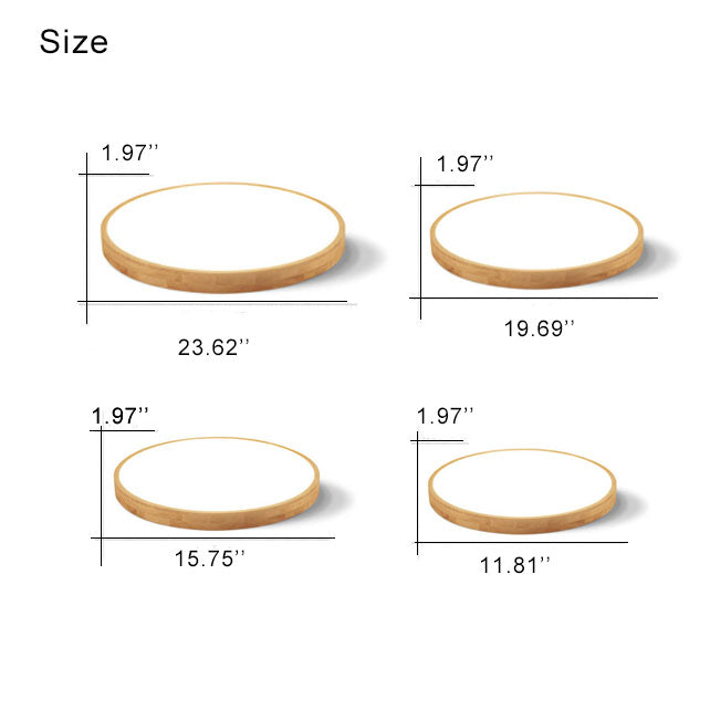 Round Wood Overhead Light Fixture with Adjustable Temperature Settings 12-24 Inch Low Profile for Bedroom Living Room Kitchen Dining Area Co