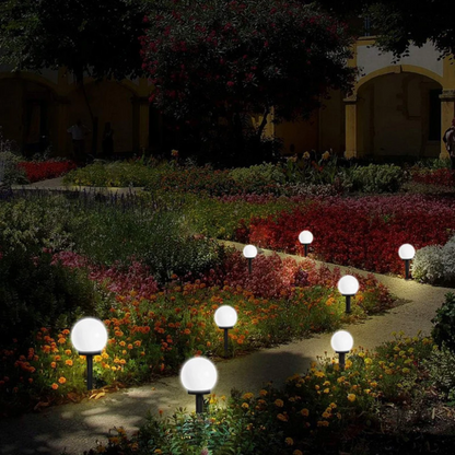 Cordless Sphere Solar Pathway Light Set of 3 Bright White Waterproof Orb Lamps for Yard Walkway Landscaping Outdoor Deck Patio Garden