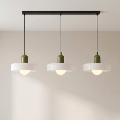 3-Light Geometric Glass Pendant Chandelier – Adjustable Height Statement Fixture for Dining Room, Kitchen Island & Bar | Modern Art Deco