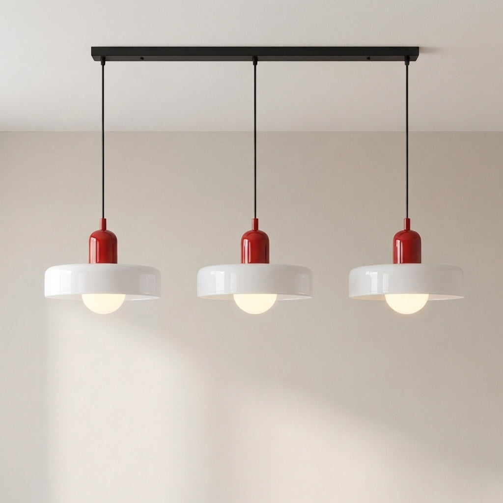 3-Light Geometric Glass Pendant Chandelier – Adjustable Height Statement Fixture for Dining Room, Kitchen Island & Bar | Modern Art Deco