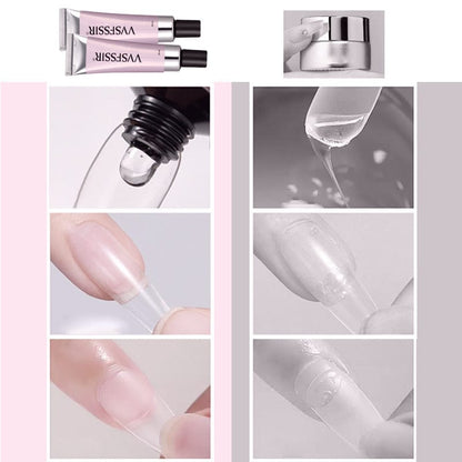 Press-On Nail Adhesive Kit with UV Lamp & Remover – Complete Salon Manicure System for Home Use