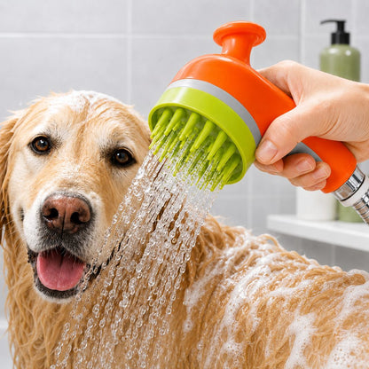 Ortekor 3-in-1 Pet Bathing Sprayer Brush for Dogs & Cats - Easier Indoor & Outdoor Washing