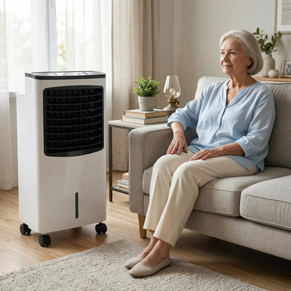 Evaporative Cooler Fan 3-Speed Portable Room Air Cooler with Humidifier Remote Control Timer for Bedroom Office Dorm Home
