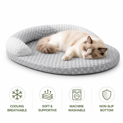 Ortekor Cooling Breathable Raised-Neck Dog Bed (Washable)