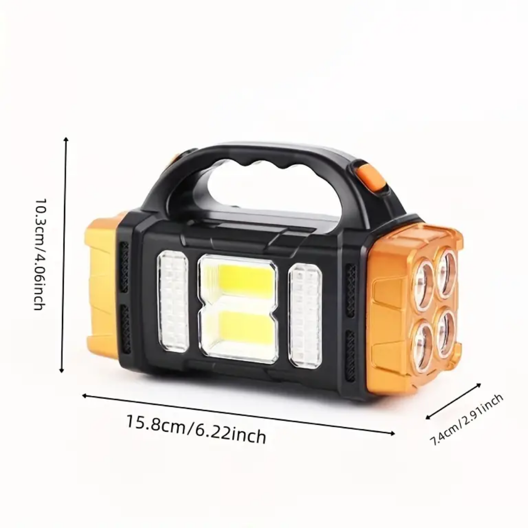 Solar LED Camping Lantern with Power Bank 6 in × 2.8 in Waterproof Emergency Light Strobe Mode Rechargeable Outdoor Torch for Hiking Roadsid