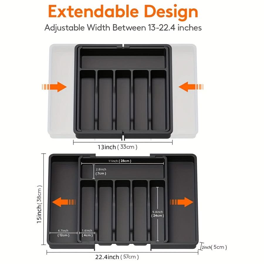FLEXITRAY – Organisateur de couverts extensible pour tiroirs de cuisine