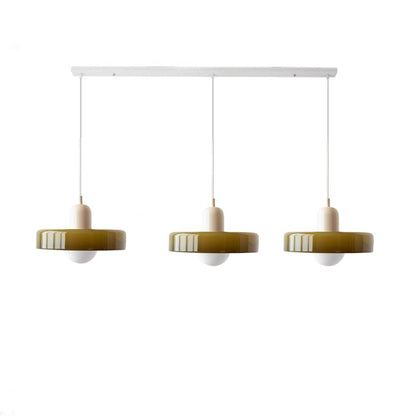 Glass Pendant Lamp 12 Inch Adjustable Height Ceiling Fixture for Bedrooms Nightstands Modern Minimalist Nordic Hanging Light E27 Socket for