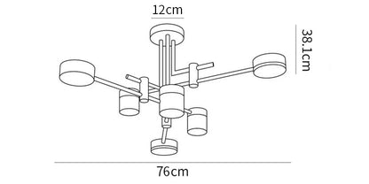 Lustre de plafond sculptural | Design industriel moderne avec éclairage LED intégré | Luminaire polyvalent pour un éclairage équilibré