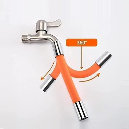 Rotating Faucet Extender with Bendable Silicone Spout for Kitchen & Bathroom Sink – 360° Swivel Tap Extension Adapter for Cleaning, Filling,