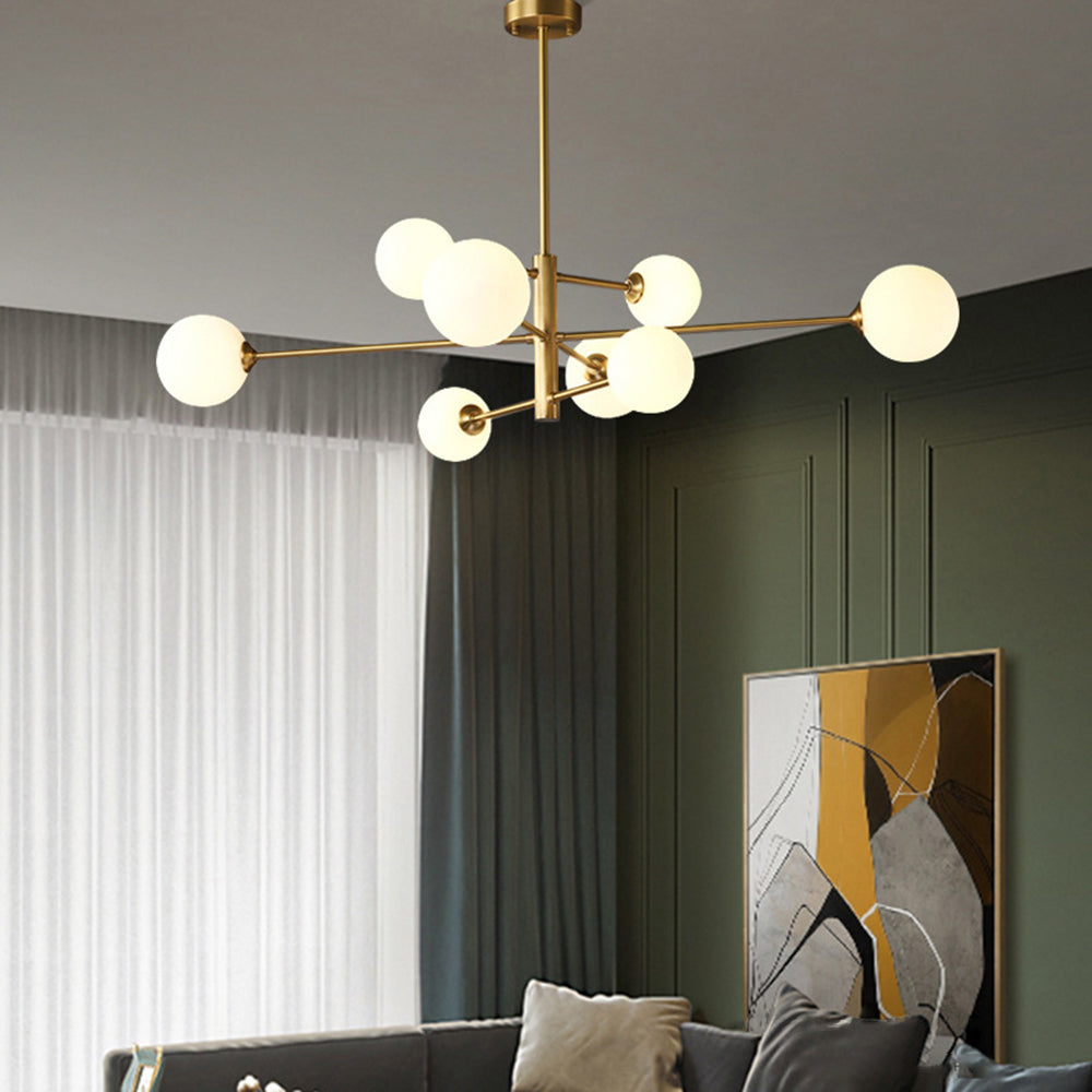 Bubble Glass Pendant Light with Metal Frame for Living Room & Bedroom – Modern Multi-Globe Chandelier for Dining Room & Entryway