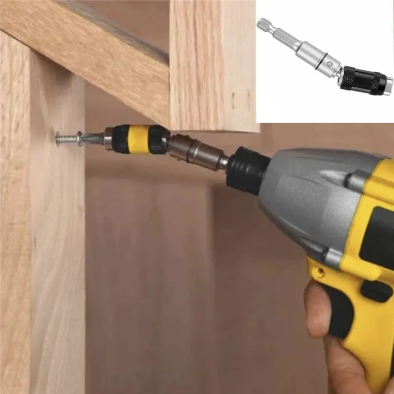 Flexible Drill Adapter with 105° Angle Adjustment for Tight Corners and Hard-to-Reach Areas in Cabinets Furniture Assembly Automotive Work