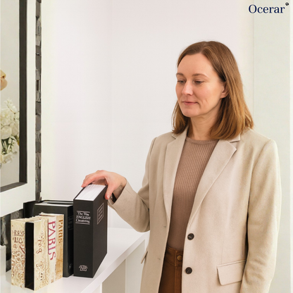 Book Safe with Combination Lock, Small Lock Box for Cash, Small Safe Box for Jewelry, Diversion Book Safe with Key Lock