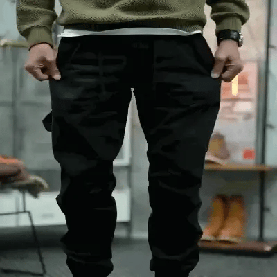 Pantalon cargo multipoches avec poignets zippés