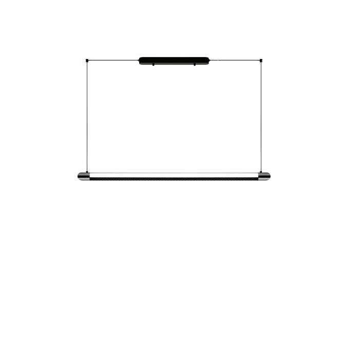 Linear LED Chandelier 35 Inch Dimmable Remote Control Black Metal Island Light for Kitchen Dining Room Adjustable Cord Modern Hanging Fixtur