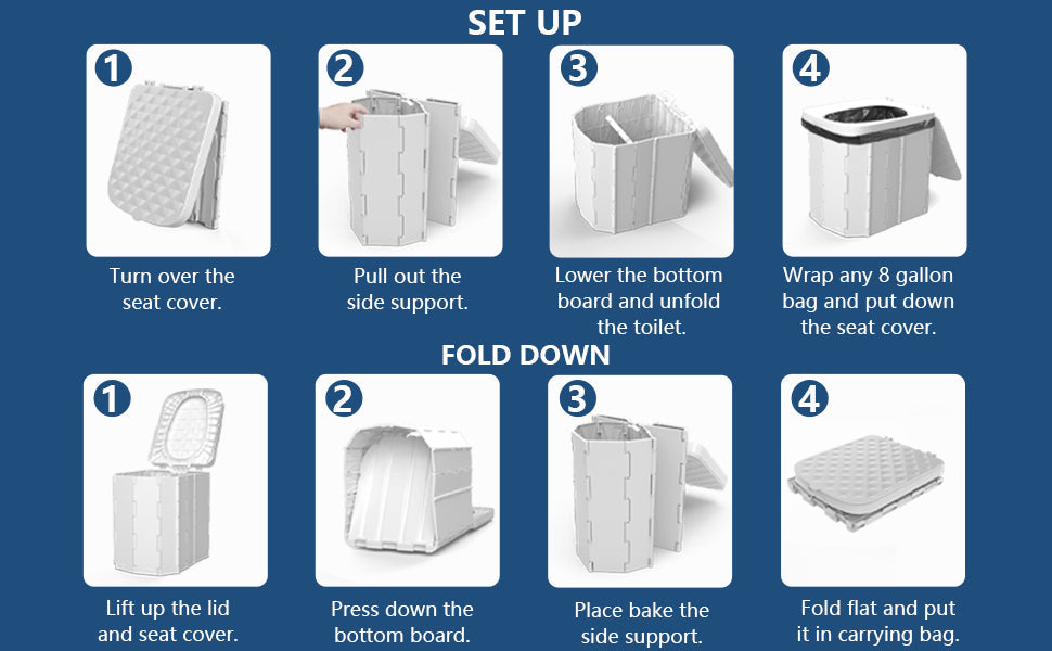 Toilette portable polyvalente pour le camping au design ergonomique | Compacte et légère pour un confort en plein air