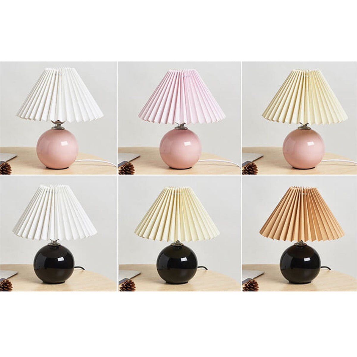 Ceramic Table Lamp with Fabric Shade – Modern Accent Lighting for Bedroom, Living Room & Home Office
