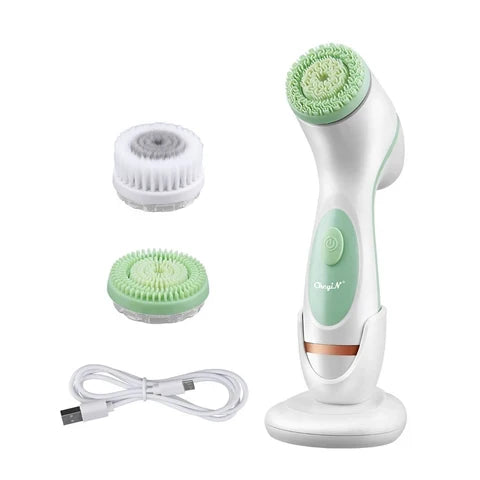 Brosse nettoyante visage en silicone 3-en-1 rechargeable
