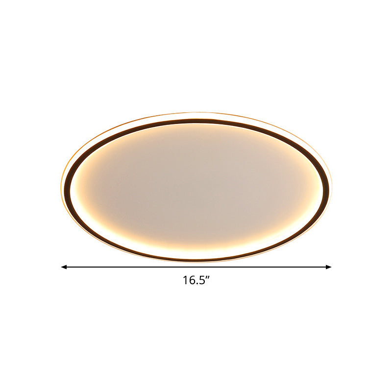 Flush Mount LED Ceiling Light 16"/20"/24" Round Low Profile Fixture Black Aluminum with Dimmable Options for Bedroom Kitchen