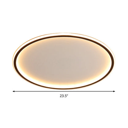 Flush Mount LED Ceiling Light 16"/20"/24" Round Low Profile Fixture Black Aluminum with Dimmable Options for Bedroom Kitchen