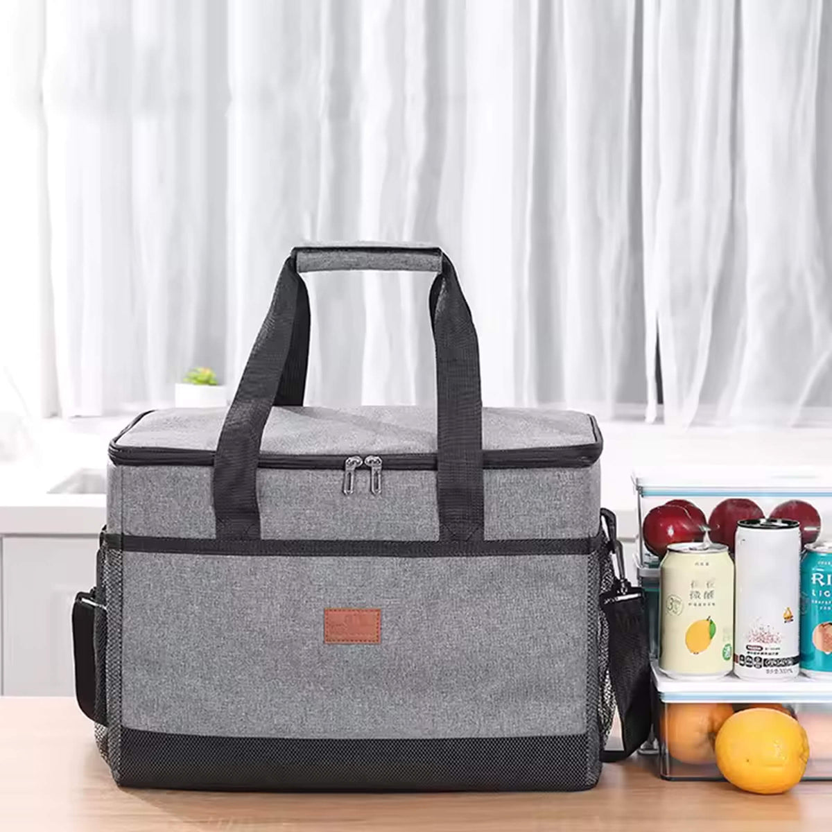 Large 33-Liter Insulated Cooler Tote with Leak-Proof Lining for Camping, Tailgating, Road Trips & Family Outings