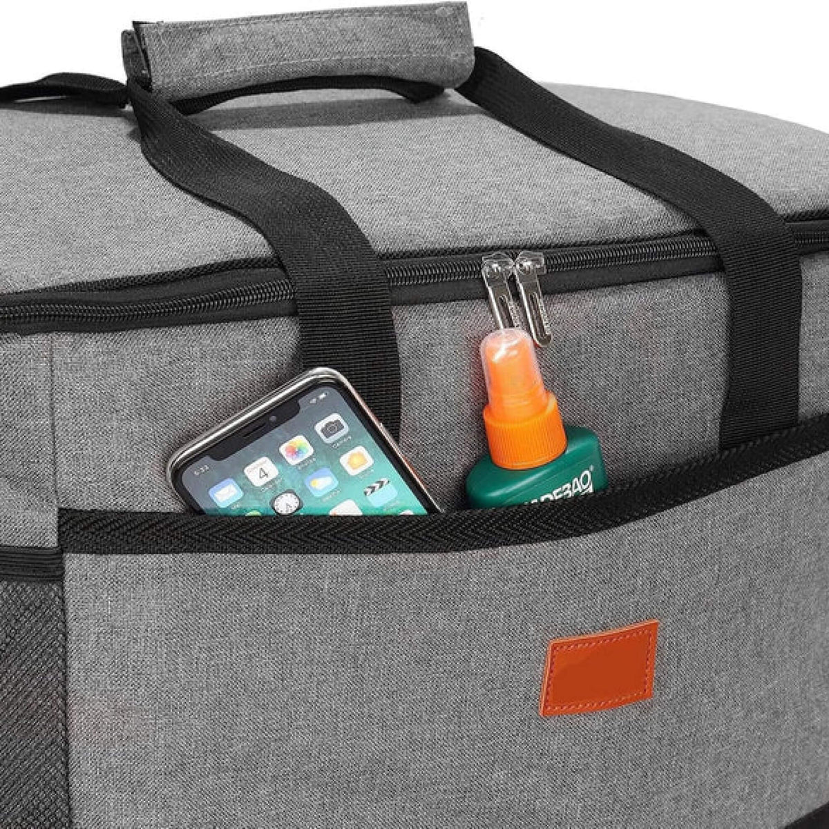 Large 33-Liter Insulated Cooler Tote with Leak-Proof Lining for Camping, Tailgating, Road Trips & Family Outings