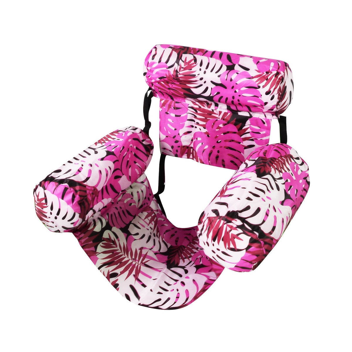 Inflatable Swimming Hammock Float for Adults – Mesh Pool Lounger with Tropical Leaf Print for Lakes, Beaches & Backyard Pools