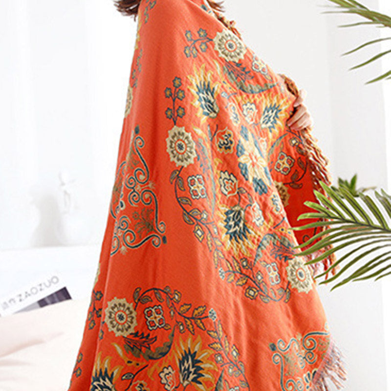 Reversible Cotton Quilt Lightweight Floral Bedspread for All Seasons Queen King Full Size Breathable Coverlet