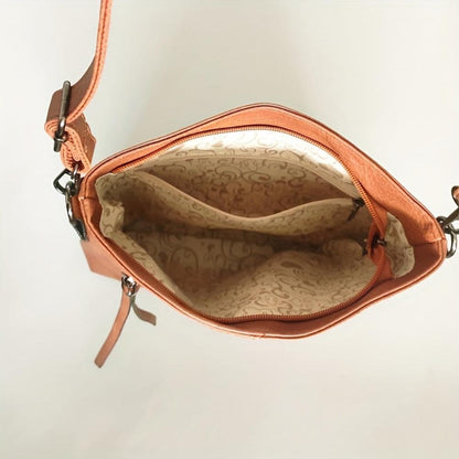 Vintage-Inspired Boxy Crossbody Purse for Women – Compact Shoulder Bag with Zipper Closure for Everyday Carry, Casual Outings & Errands