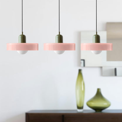 Glass Pendant Lamp 12 Inch Adjustable Height Ceiling Fixture for Bedrooms Nightstands Modern Minimalist Nordic Hanging Light E27 Socket for