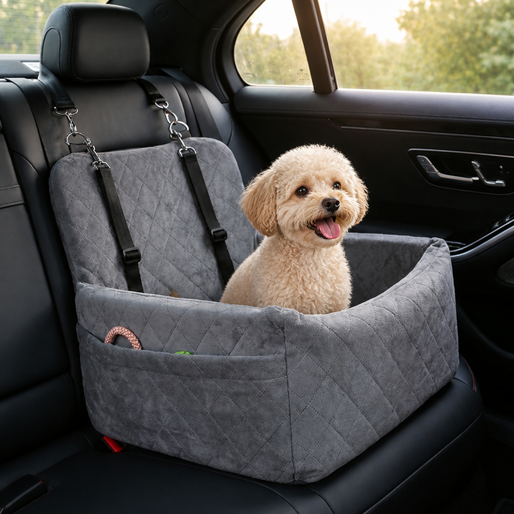 Ortekor Breathable & Washable Dog Car Seat (Built-In Safety Belt)