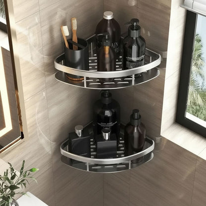 ALUVAULT – Aluminum Alloy Wall Mounted Bathroom Shelf Organizer