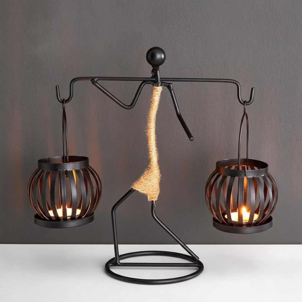 LUMIVIBE – Abstract Metal Candle Holder Sculpture