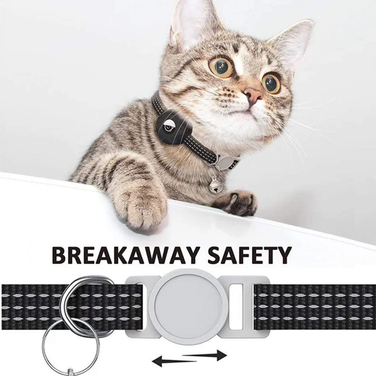 Traceur GPS pour animaux avec collier réfléchissant pour chiens et chats – Localisateur réseau Android, design léger et étanche, autonomie de 8 à 10 mois