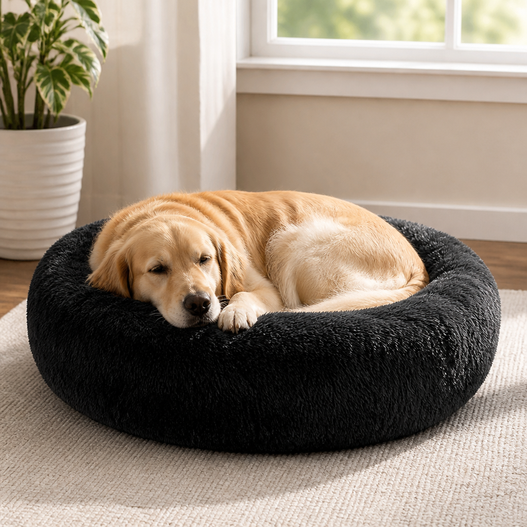 Ortekor Calming Plush Donut Dog Bed