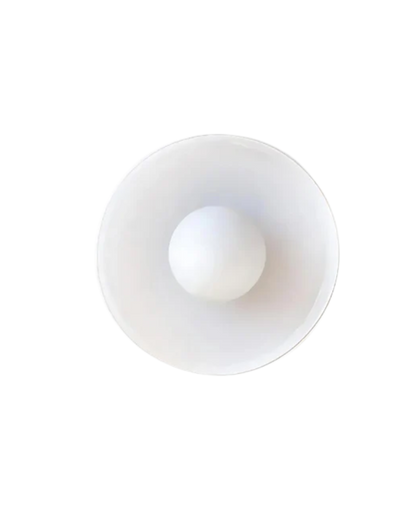 Flush Mount Ceiling Light with Glass Shade and Metal Frame for Living Room, Bedroom, Hallway – Round Overhead Fixture with Warm White Glow