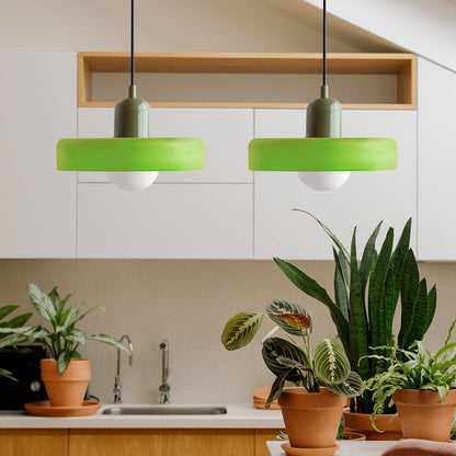 Dual-Shade Glass Hanging Light Fixture G9 Socket 14 Inch Ceiling Mount for Kitchen Island Dining Table Living Room Modern Overhead Lighting