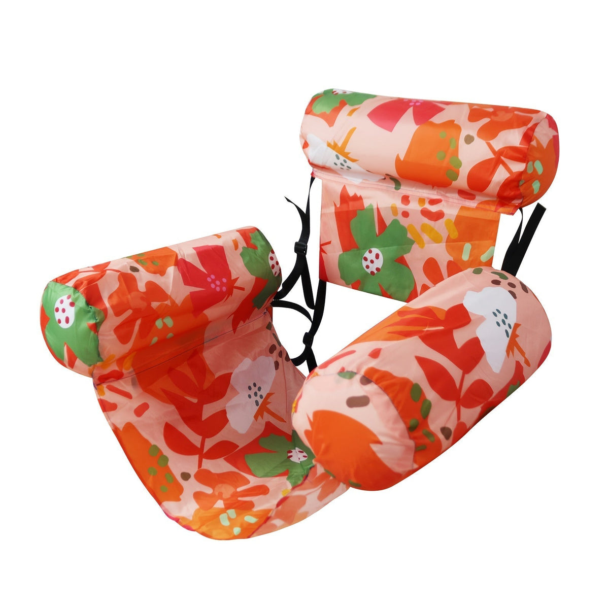 Inflatable Swimming Hammock Float for Adults – Mesh Pool Lounger with Tropical Leaf Print for Lakes, Beaches & Backyard Pools