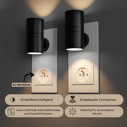 Plug-In Dimmable Night Light with Auto Sensor – Adjustable LED Wall Lamp for Bedroom, Hallway & Bathroom