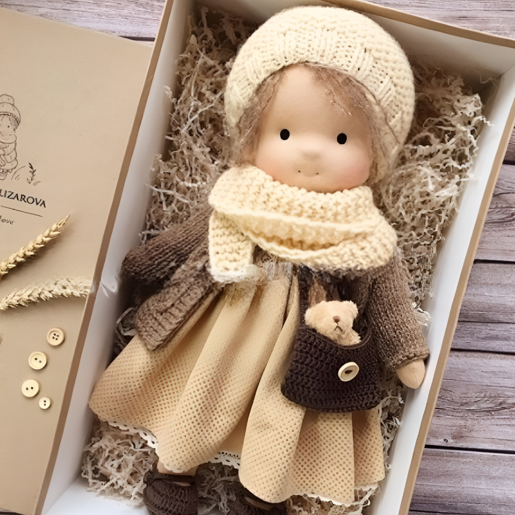 Collection Waldorf | Poupée en tissu faite main pour enfants aux textures douces | Compagnon idéal pour le jeu imaginaire