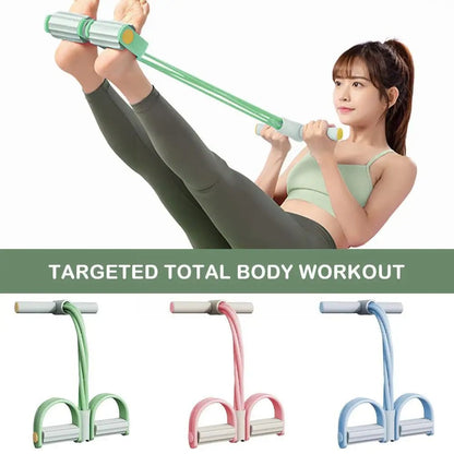 Resistance Band Trainer with Foot Pedals for Full Body Workout Home Gym Exercise Equipment Portable Fitness Toning Legs Arms Core Yoga Pilat