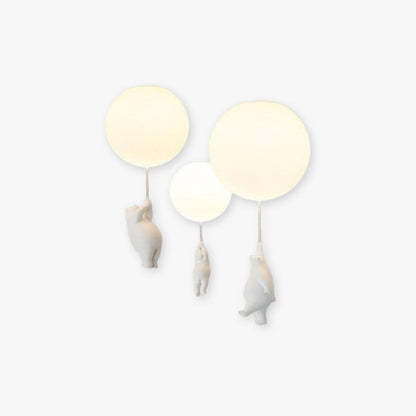 Kids LED Flush Mount Light with Bear & Balloon Design for Nursery Bedroom Playroom 5W White Acrylic Metal Fixture Low Ceiling Small Room Dec