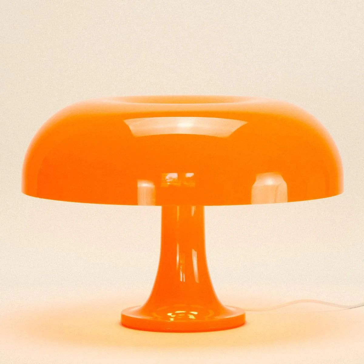 Sculptural Acrylic Nightstand Lamp Blood Orange 13 in Wide Ambient Bedside Light with Warm LED for Bedroom Office Living Room Decorative Acc