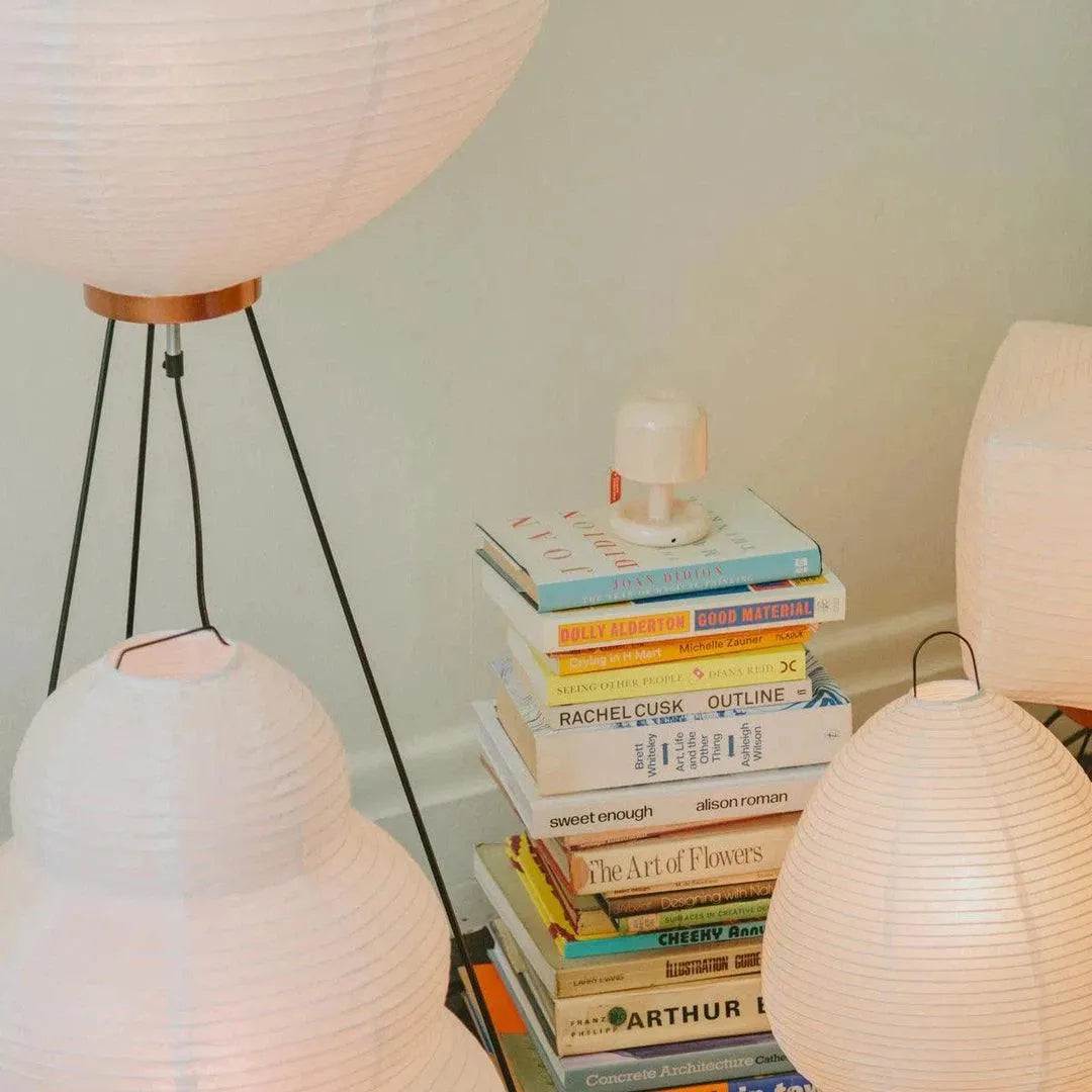 Paper Shade Accent Lamp 11 Inch Wide Metal Frame Bedside Nightstand Light for Bedroom Living Room Asian Inspired Home Decor