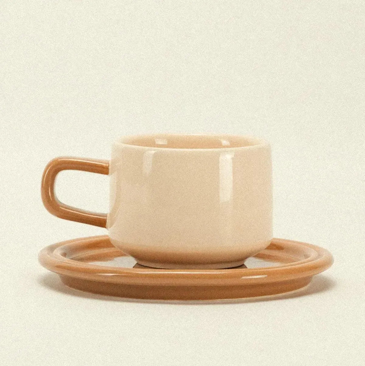 Vintage-Inspired Porcelain Cup & Plate Duo for Hot Beverages, Morning Coffee, Afternoon Tea Service, Gift-Worthy Kitchen Tableware