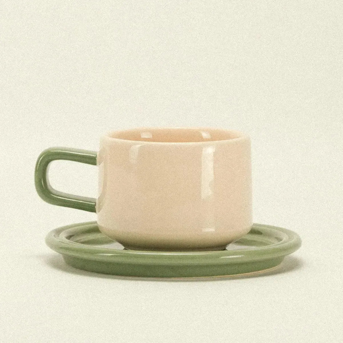 Service à thé/café en porcelaine avec assiette, ensemble deux pièces pour le petit-déjeuner, idéal pour la routine matinale ou comme cadeau pour les amateurs de café